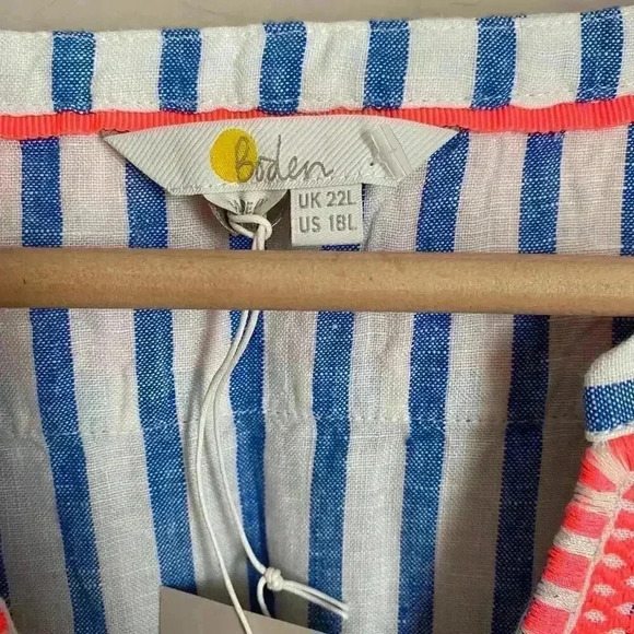 Boden Yasmin Embroidered Linen Tunic Size 18L - Picture 9 of 11